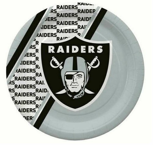 NFL Raiders 72pc Paper Plates and Napkins Party Supplies - Picture 6 of 6