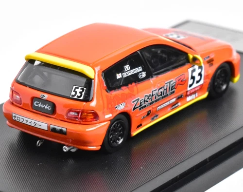 SW 1:64 Orange JDM Civic SIR Eg6 Hatchback Sports Model Diecast Metal Car - Picture 3 of 3