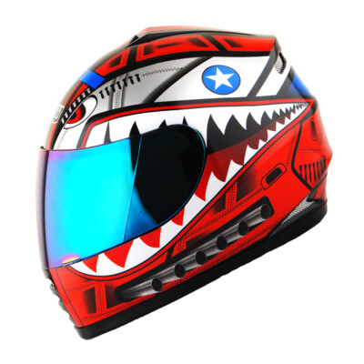 DOT Motorcycle Youth Full Face Helmet Kids Bike Shark ...