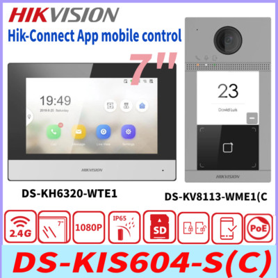 Hikvision DS-KIS604-S(C) 7'' WiFi TFT-Bildschirm PoE 1080P App IP Video Intercom