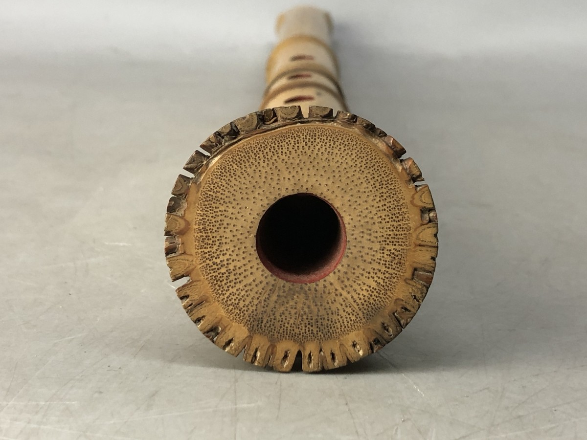 Y8431 SHAKUHACHI Bamboo flute Kinko style joint signed Japan