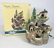 Rare Vintage Classic Treasures Musical Wolf Pack Water Fountain