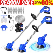 Cordless Strimmer Grass Trimmer Electric Tree Garden Edger Cutter Battery Tools 