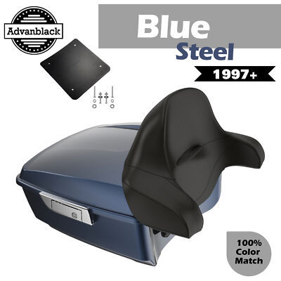Blue Steel Rushmore King Tour Trunk Pack Luggage Fits Harley Touring/Softail 97+