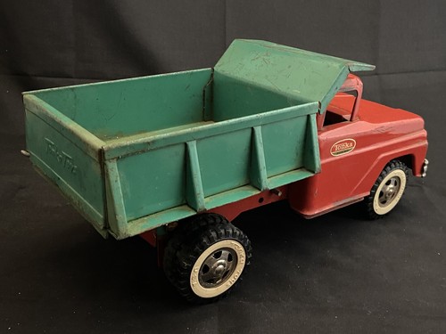 Vintage Tonka Red Cab Green Box Dump Truck, Pressed Steel Nice! - Picture 5 of 11
