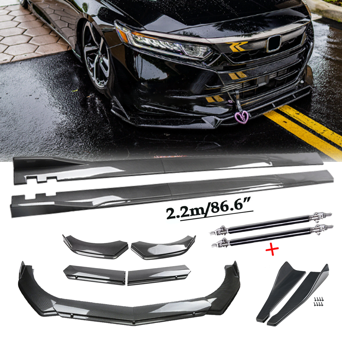 Honda Accord Sport 2018-2020 Carbon Fiber Front Bumper Lip Spoiler
