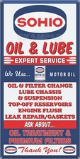 SOHIO LUBE OIL CHANGE SERVICE GAS STATION OLD SIGN REMAKE ALUMINUM SIZE OPTIONS