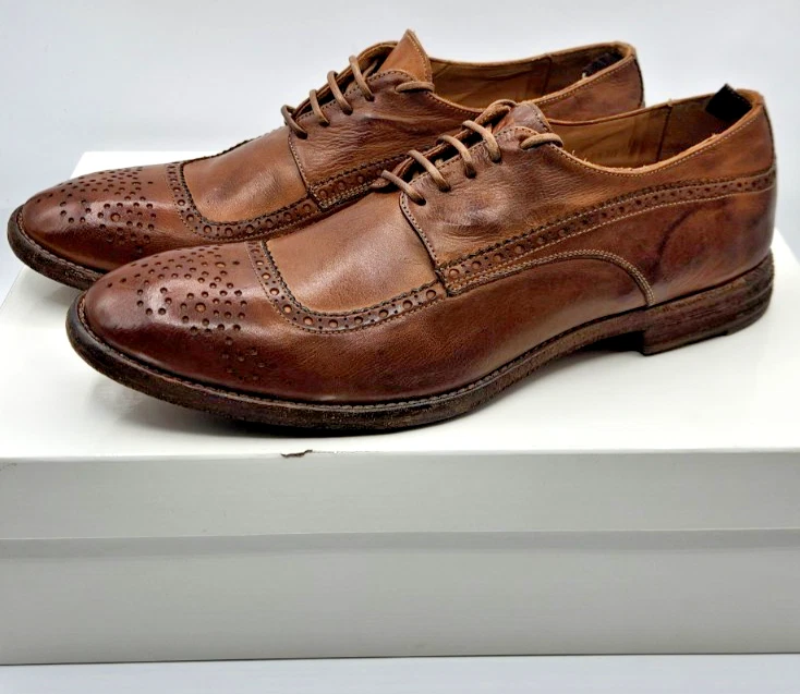 RARA scarpe Oxford Alexander McQueen da uomo in pelle marrone con lacci EU42 5 US9 5