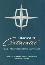 1965 Lincoln Continental Shop Manual - Repair Service Workshop Maintenace Book