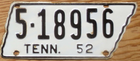 Item photo. Show Listing Details page. Listing 1952 Tennessee License Plate Number Tag