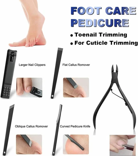 18Pieces Manicure Nail Clippers Grooming Kit Cuticle Remover Pedicure Care Tool - Picture 7 of 11