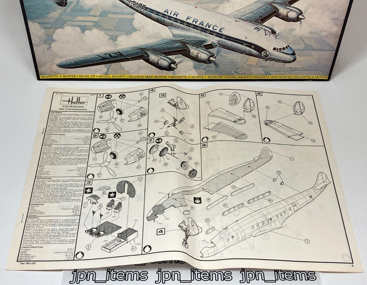 Heller 1/72 Lockheed L-749 Constellation Air France Vintage