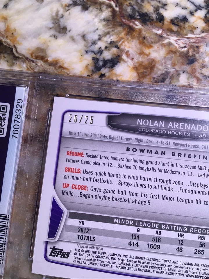 2013 Bowman DP e Prosp. #41 Nolan Arenado Silver Red Ice #/25 PSA 10 GEM ESTADO PERFEITO - Imagem 3 de 3
