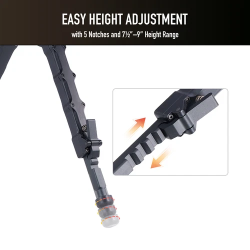 V9 7.5-9In Tactical Rifle Bipod Shooting Swivel Adjustable QD Rail Mount Hunting - Picture 6 of 10