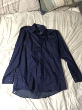 Arrow Wrinkle Free Fitted dress shirt Medium 15 32/33 button up Blue Long sleeve