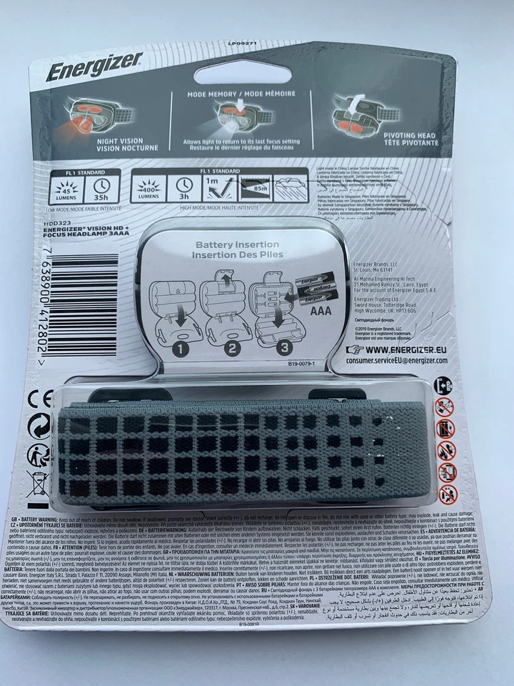 NEW Energizer Vision HD+ Focus 400 Lumen Headlight Headlamp + 3 Max Batteries - Image 3 of 3