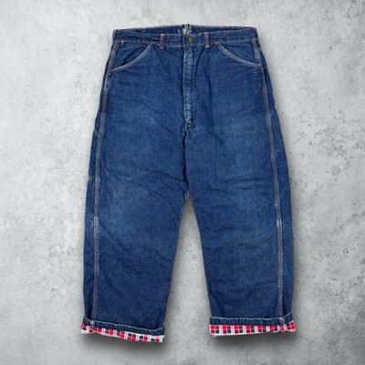 Vintage 1950s Blanket Lined Carpenter Denim Jeans Sanforized 