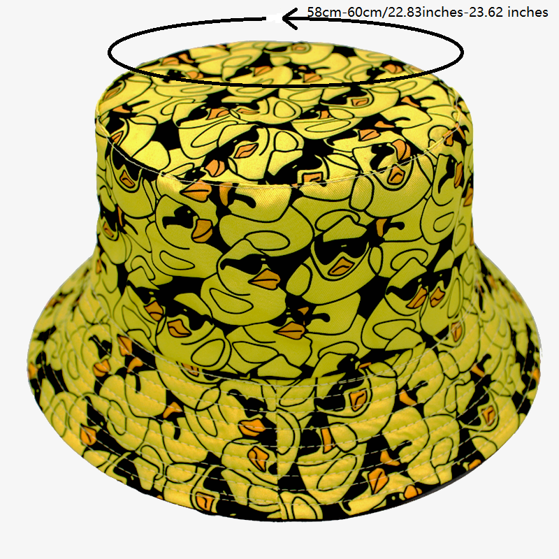 Stylish Reversible Duck Print Bucket Hat for Summer Sun Protection-image