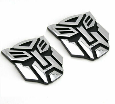 2pcs Transformers Sticker Autobot 3D Chrome Emblem Logo Auto Aufkleber Autobot