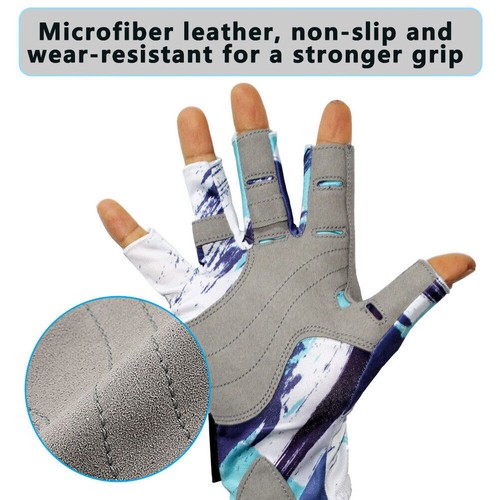 Fingerless Fishing Gloves - UPF50+ Sun Gloves UV Protection Fly Fishing Gloves - Picture 7 of 12