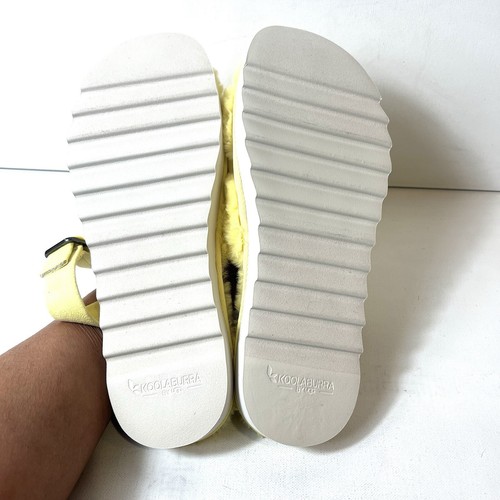 Koolaburra UGG Furry Sling Back Womens Sz 11 Slipper Sandals Yellow Faux Fur New - Picture 11 of 11