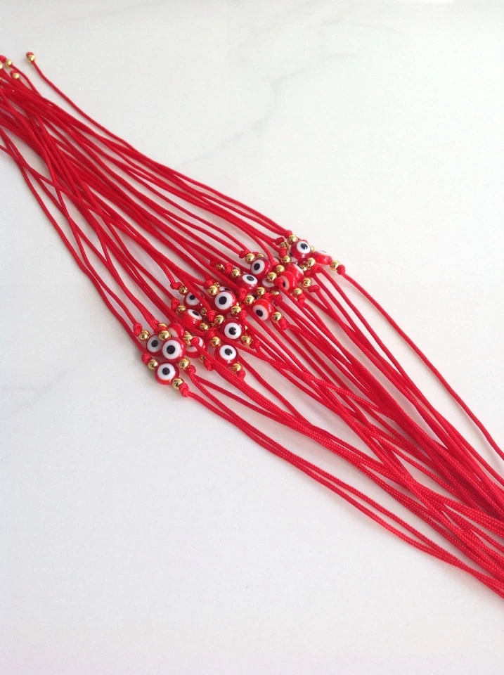 Lucky Eye Impermeable 3 Pulseras Rojo Mal de Ojo Rojo Cuerda Protección Hombres Mujeres Foto 3 de 4