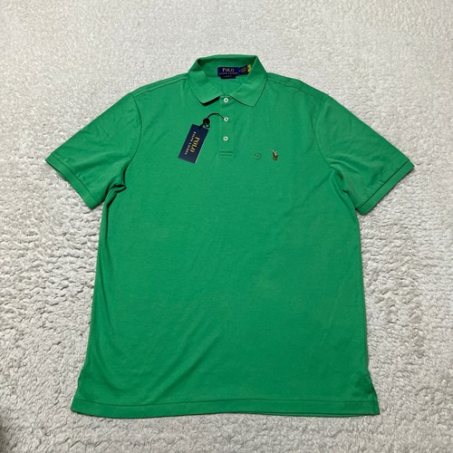 Polo Ralph Lauren homme vert moyen coupe classique performance poney golf b2
