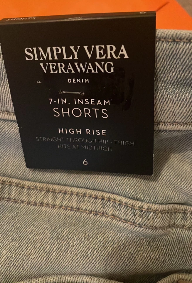 Shorts jeans Vera Wang cintura alta corte 30” cintura 11” cintura tamanho 6 original $44 - Imagem 2 de 4