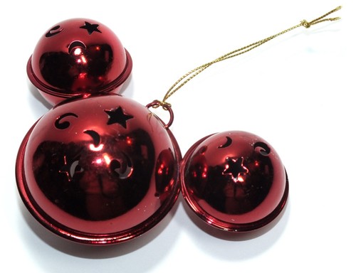 Disney Christmas Ornament Red Jingle Bells Hidden Mickey Head Red Metal D219 - Picture 15 of 24