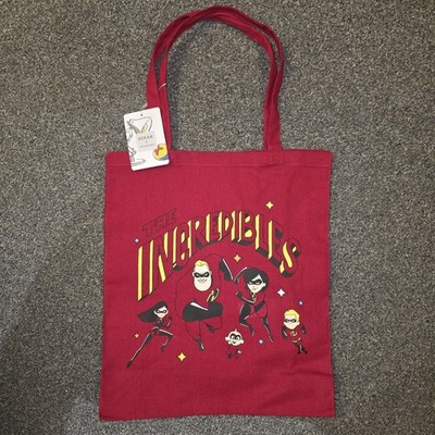Disney Pixar Die Unglaublichen Figuren rot Baumwolle Beuteltasche Tasche Brandneu mit Etikett H16'' W14'' D5''