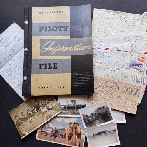 WWII USAAF Pilot Archive - Flight Book Letters Photos Bermuda Air Force Historic