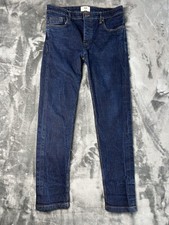 Folk Selvedge Jeans Mens 36 Blue Slim Fit Stretch Denim Designer Indigo Raw
