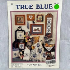 True Blue Graph-it Arts Cross Stitch Pattern Book Lynn Waters Busa 1989