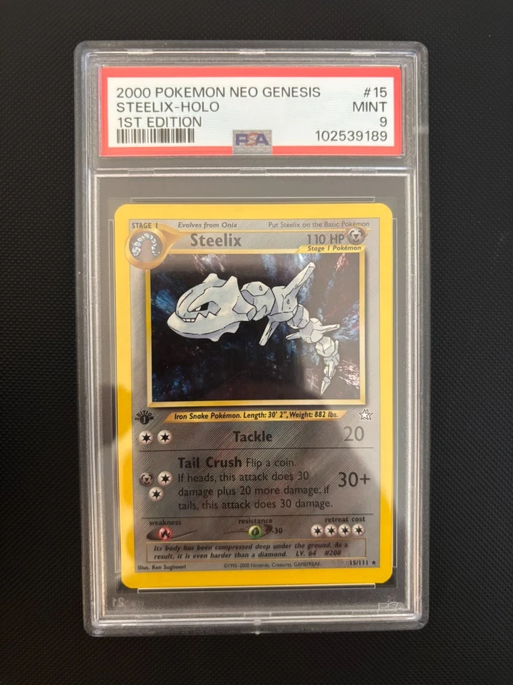 PSA 9 2000 Pokemon 1st Edition Steelix 15/111 Neo Genesis Holo MINT 💎 - Image 2 of 3