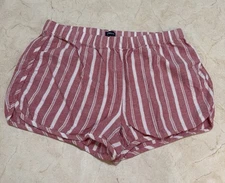 GAP BODY Red White Stripe Sleep Shorts Pajamas Lounge Soft Women Size Medium