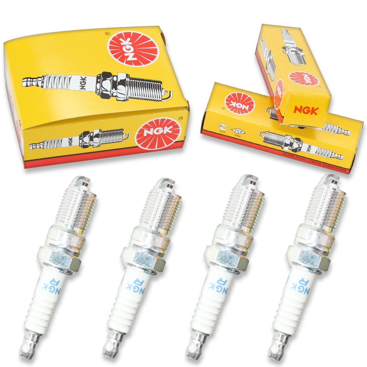 4pcs NGK 3623 Standard BPR6EFS Inboard Marine Spark Plug Tune Up Kit Set le
