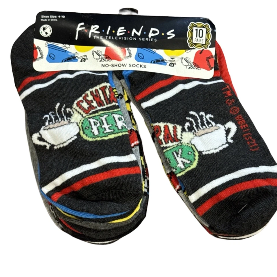 Друзья ~ женские носки No Show ~ различные принты ~ 10 пар ~ размер обуви 4-10 - Изображение 2 из 3
