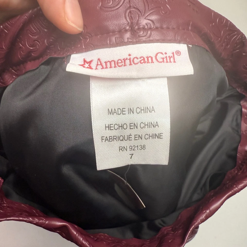 American Girl 压花皮裙 尺寸 7 Tenney 人造佩斯利内衬装扮 — 第 3/4 张图片