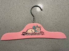 Set of 3 Pink Vintage Children  s Hangers from the 1930s/1940s with Kitten Design