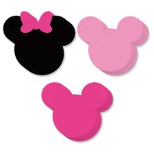 48Pcs Girl Mouse Paper Cutouts with 100Pcs Glue Points,Girl Mouse Cut Outs Bu...