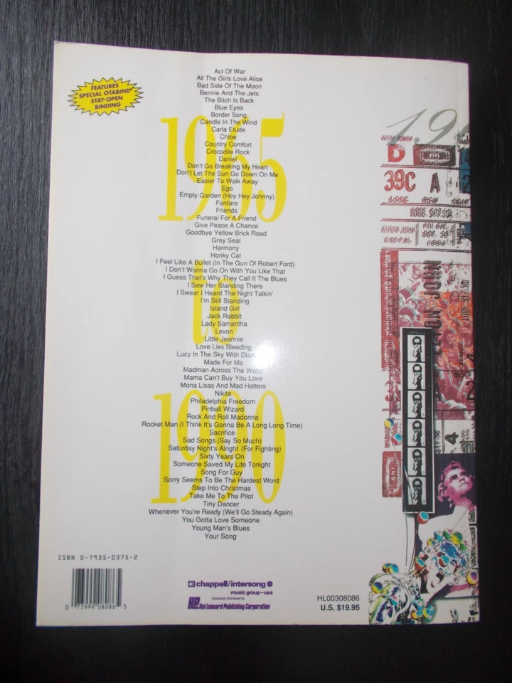 ELTON JOHN "TO BE CONTINUED" ORIGINAL PIANO / VOCAL / GUITAR 263 PAGE SONGBOOK - Image 4 of 4