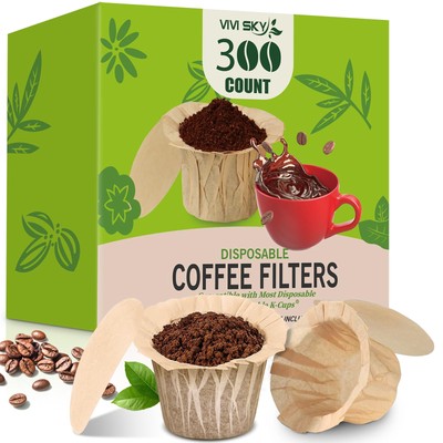 K cup Coffee Paper Filters with Lid Disposable for Keurig, Fits All Keurig Si...