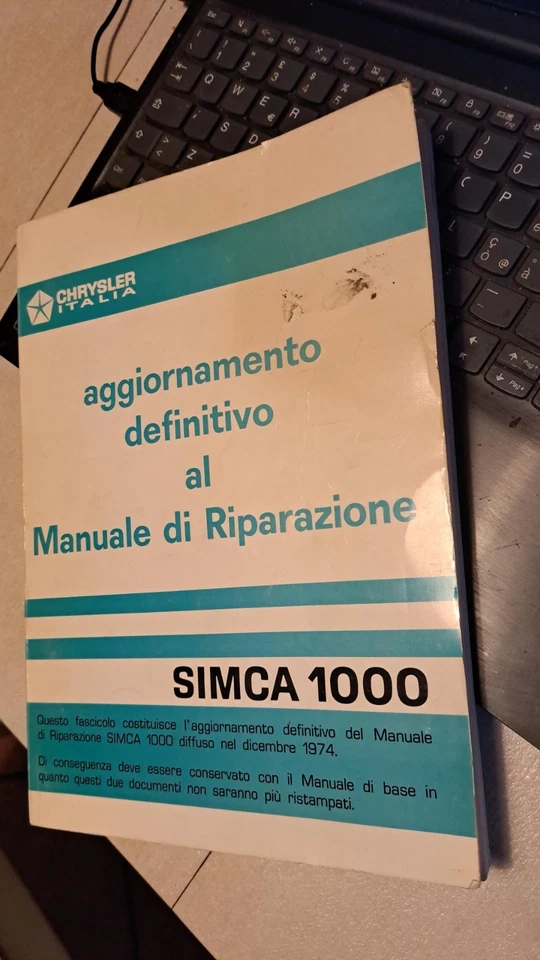 Manuale di Assistenza Officina Riparazioni SIMCA 1000 1974 + AGGIORNAMENTO 2 VOL - Immagine 2 di 3