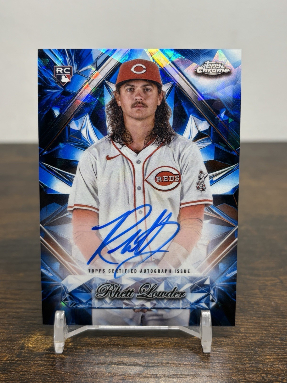 2025 Topps Chrome Sapphire #SSA-RL Rhett Lowder RC Auto Sapphire Selections Reds
