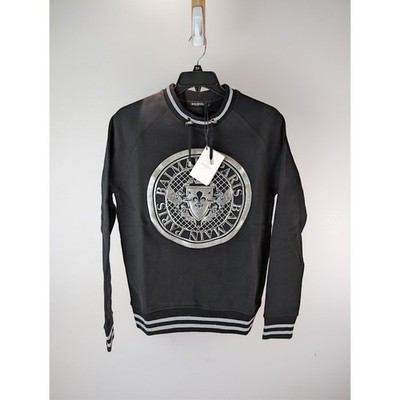 Balmain Front Logo Crest Sweater in Black BNWD M