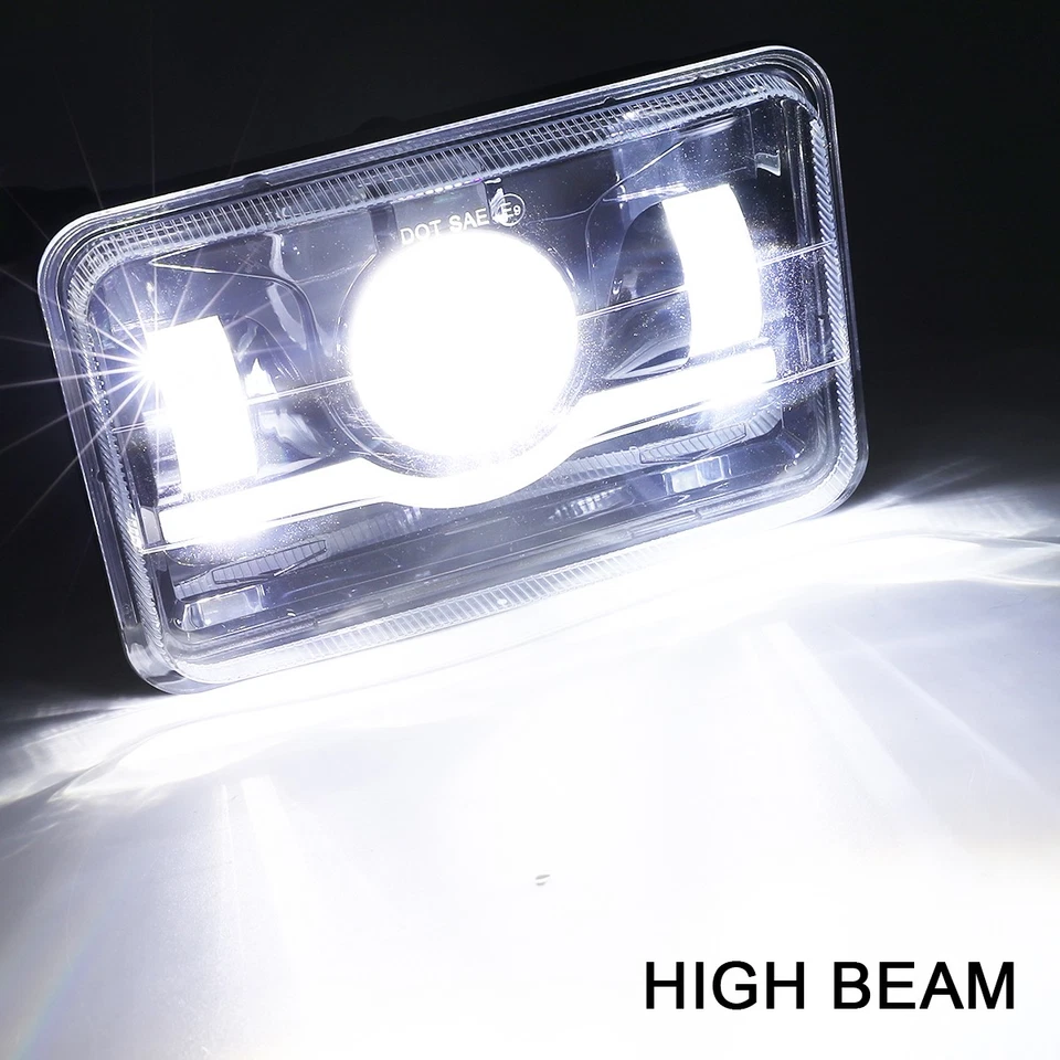 4X6" LED Headlights Sealed Hi/Low Beam For Chevy C10 Pickup 81-1987 Truck - Image 3 of 4