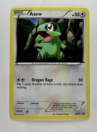 Axew 2011 Pokemon Black and White Black Star Promos #BW10 * Light Play