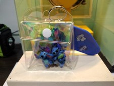 Stitch Mini Figures Charms 10pc Keychain Pouch Rainbow Iridescent Disney New