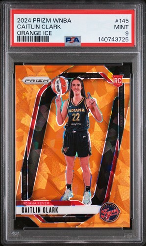 2024 Panini Prizm WNBA Caitlin Clark RC #145 Orange Ice PSA 9 MINT