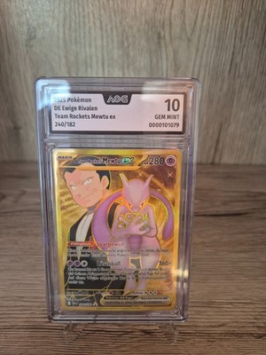 Team Rockets Mewtu ex 240/182 DE Pokemon Destined Rivals Graded AOG GEM MINT 10